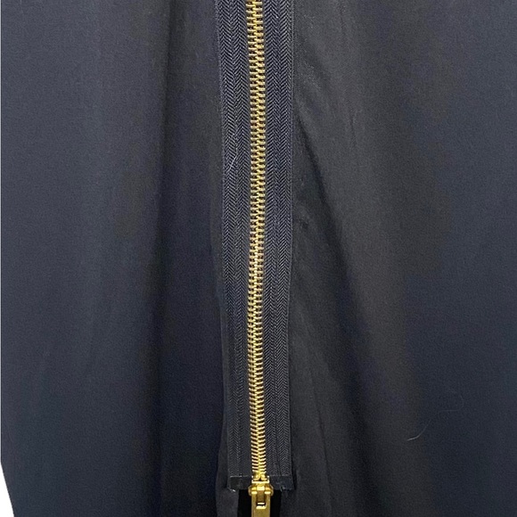 Caribbean Queen Sheath Pencil Dress M Black Backless Sleeveless Gold Zipper Back - Picture 7 of 14